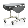 Chariot de service inox chromé et MDF décor bois - 105 x 90 cm