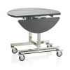 Chariot de service inox chromé et MDF décor bois - 105 x 90 cm
