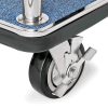Chariot à bagages inox chromé poli avec penderie - 112 x 60 cm - Tapis bleu - Max 150 kg