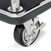 Chariot à bagages inox chromé poli avec penderie - 112 x 60 cm - Tapis noir - Max 150 kg