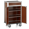 Chariot minibar en aluminium et MDF bois foncé - 85 x 60 cm
