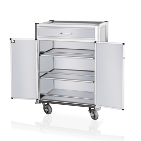 Chariot de service minibar en aluminium et MDF - 85 x 60 cm
