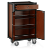 Chariot minibar en aluminium noir et MDF bois foncé - 85 x 60 cm