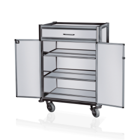 Chariot minibar en aluminium et MDF - 85 x 60 cm