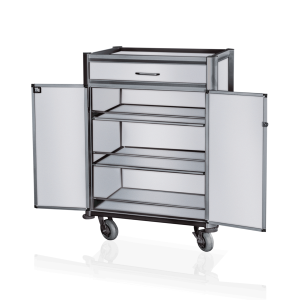 Chariot minibar en aluminium et MDF - 85 x 60 cm