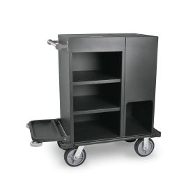 Chariot de service de chambre en aluminium noir - 93 x 50 cm
