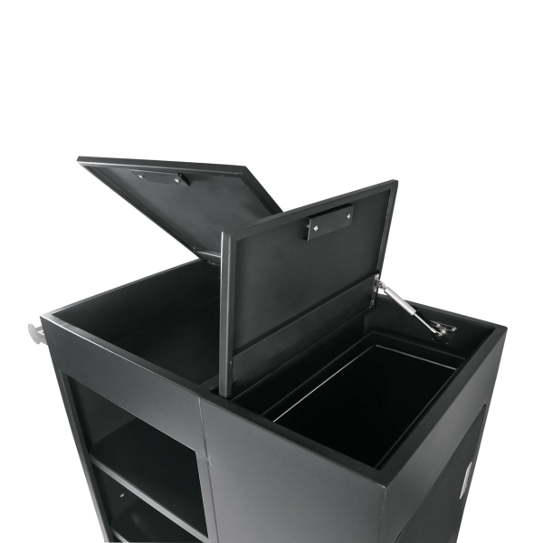 Chariot de service de chambre en aluminium noir - 93 x 50 cm