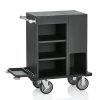Chariot de service de chambre en aluminium noir - 93 x 50 cm