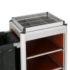 Chariot de service de chambre structure aluminium - 95 x 55 cm - Aspect bois foncé - 1 sac 60 L