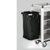 Chariot de service de chambre structure aluminium - 95 x 55 cm - Aspect aluminium - 1 sac 60 L