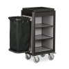 Chariot de service de chambre structure aluminium noir - 95 x 55 cm - Aspect aluminium foncé - 1 sac 60 L