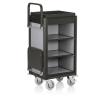 Chariot de service de chambre structure aluminium noir - 95 x 55 cm - Aspect aluminium foncé - 1 sac 60 L