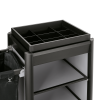 Chariot de service de chambre structure aluminium noir - 95 x 55 cm - Aspect aluminium foncé - 1 sac 60 L
