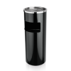 Cendrier sur pied en acier noir poudré - Partie supérieure inox - Ø 25 x 60 cm