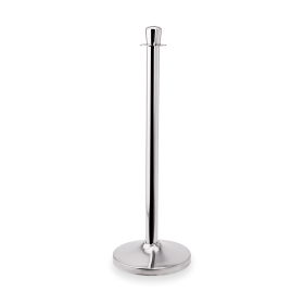 Poteau de sécurité cylindrique inox chromé poli - Hauteur 95 cm (lot de 2)