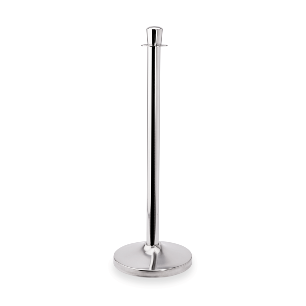 Poteau de sécurité cylindrique inox chromé poli - Hauteur 95 cm (lot de 2)