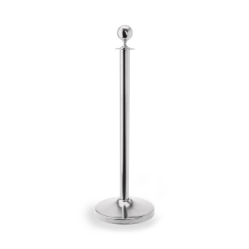 Poteau de sécurité boule inox chromé poli - Hauteur 95 cm (lot de 2)