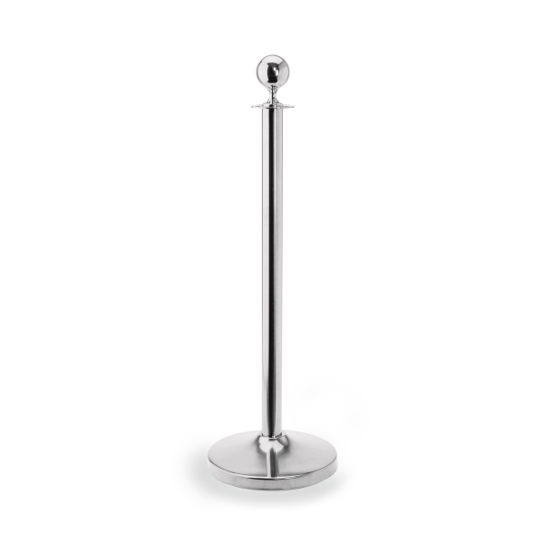 Poteau de sécurité boule inox chromé poli - Hauteur 95 cm (lot de 2)