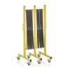 Barrière mobile à ciseaux en aluminium jaune et noir - Extensible jusqu’à 4 m - Hauteur 100 cm