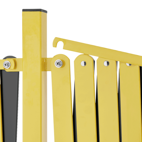Barrière mobile à ciseaux en aluminium jaune et noir - Extensible jusqu’à 4 m - Hauteur 100 cm