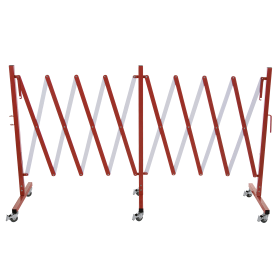 Barrière mobile à ciseaux en aluminium rouge - Extensible jusqu’à 4 m - Hauteur 100 cm