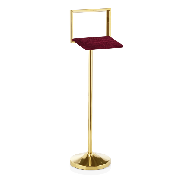 Présentoir d’information inox chromé revêtement titane doré - Format A4 horizontal - Hauteur 120 cm