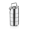 Box de transport isotherme inox - 4 inserts alimentaires 0,9 L - Ø 16 cm