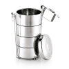 Box de transport isotherme inox - 4 inserts alimentaires 0,9 L - Ø 16 cm