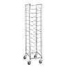 Chariot à glissières inox avec sécurité pour 12 plateaux