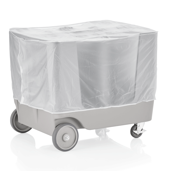 Chariot à vaisselle en polyéthylène - 6 compartiments - 93 x 73 x 78 cm