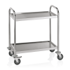Chariot de service inox - 2 tablettes - 70,5 x 41 x 84 cm