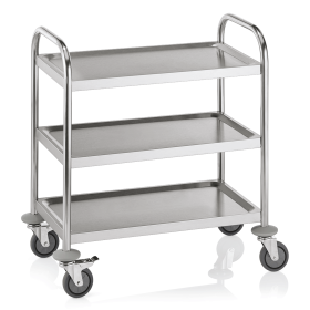 Petit chariot inox de service 3 étagères
