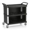 Chariot de service en polypropylène et aluminium - 3 tablettes - 103 x 50 x 95,5 cm