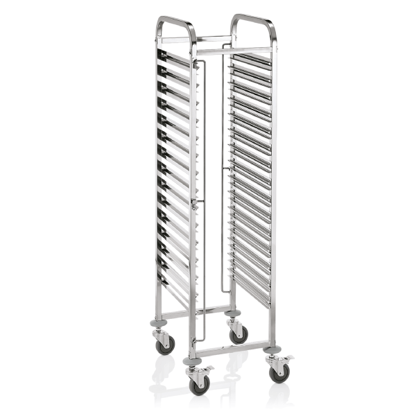 Échelle Euronorm inox chromé - 15 à 30 plateaux de 53 x 37 cm