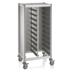 Chariot à plateaux double GN 1/1 en MDF argenté - 2 x 10 plateaux GN