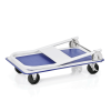 Chariot à plate-forme pliable en polypropylène bleu et inox chromé - 74 x 48 cm