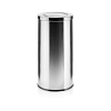 Poubelle inox chromé avec couvercle basculant - 80 L - Ø 38 cm