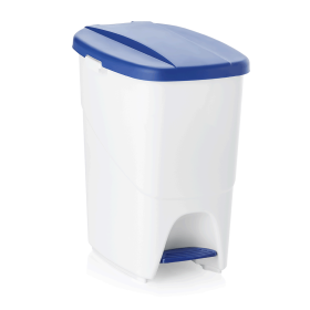 Poubelle à pédale en polypropylène - 25 L - Couvercle bleu