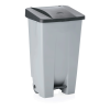 Poubelle en polyéthylène à pédale avec roulettes - 60 L - Couvercle noir