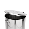 Poubelle inox chromé à pédale avec couvercle - Ø 40 cm - 65 L