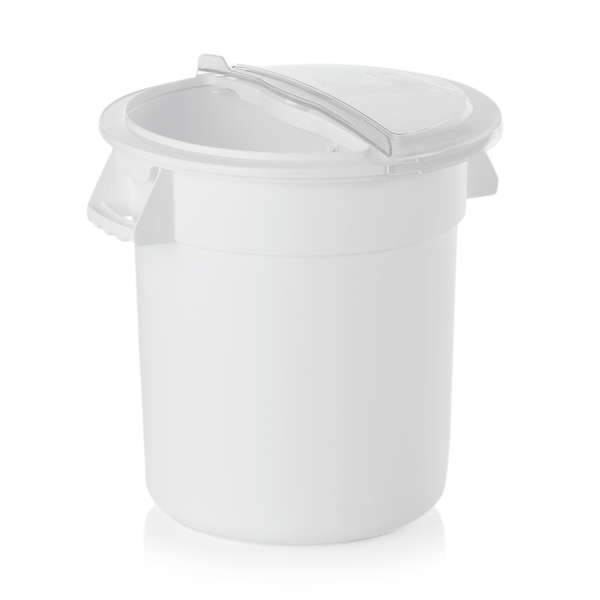 Fût alimentaire en polypropylène - 76 L - Ø 49 cm - Avec couvercle et roulettes