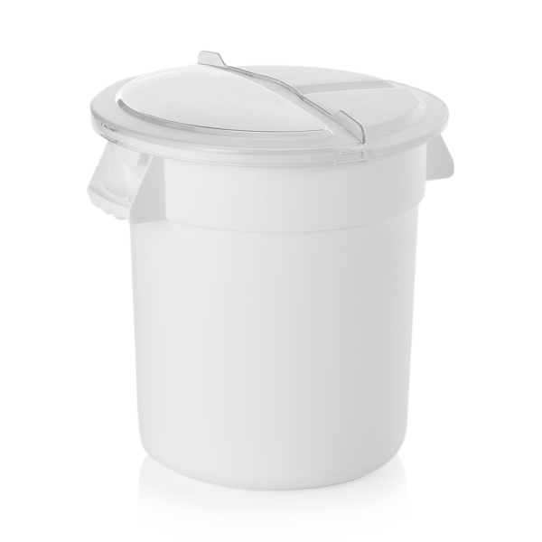 Fût alimentaire en polypropylène - 76 L - Ø 49 cm - Avec couvercle et roulettes