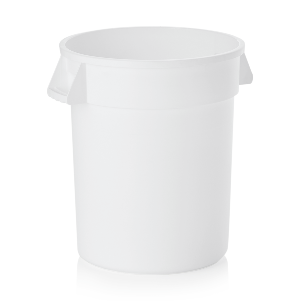Fût alimentaire en polypropylène - 76 L - Ø 49 cm - Avec couvercle et roulettes