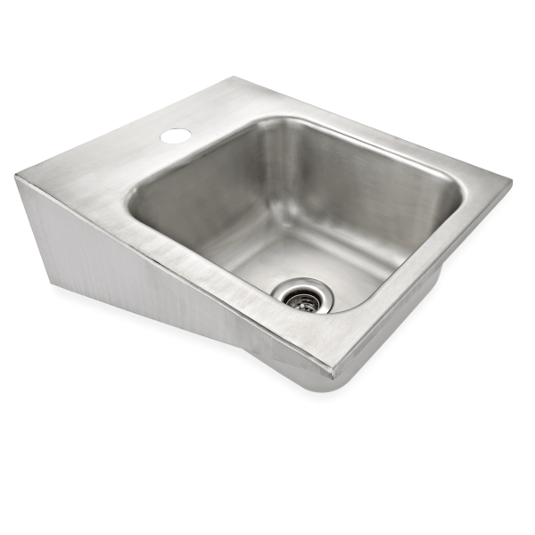 Lave-mains inox chromé mural - 42 x 35 cm