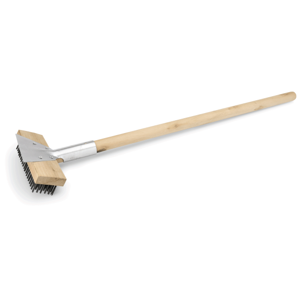 Brosse à balais pour four avec grattoir et poils en acier