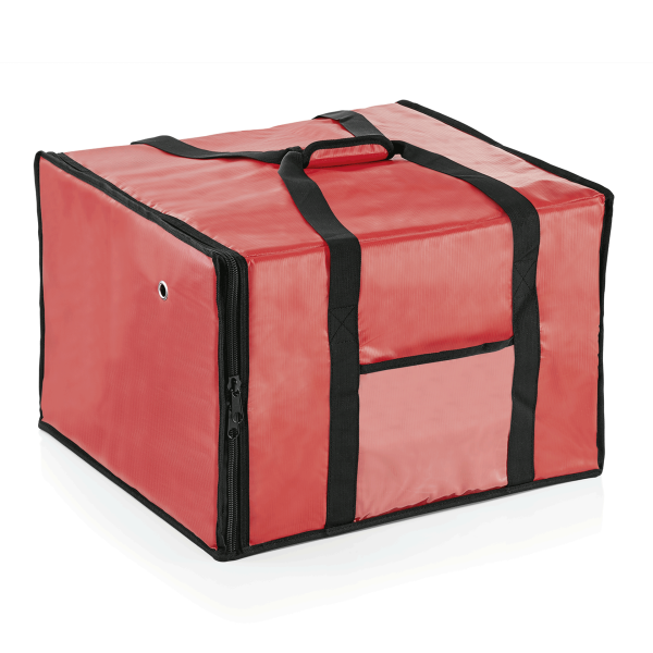 Sac isotherme rouge avec doublure aluminium - 6 pizzas Ø 45 cm