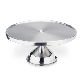 Plateau à gâteau inox chromé - 33 cm