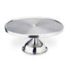Plateau à gâteau inox chromé - 33 cm