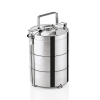 Box de transport isotherme inox - 3 inserts alimentaires 0,9 L - Ø 16 cm