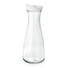 Carafe en verre avec couvercle en plastique blanc - 1 L